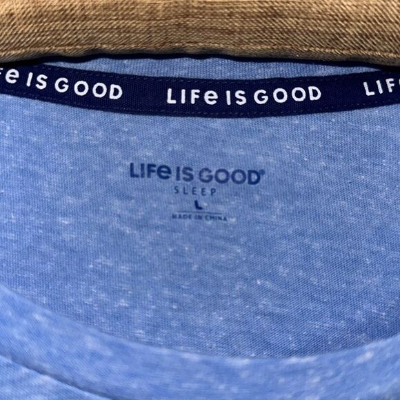 Life is Good TAKE IT OUTSIDE Blue 2 Piece Sleep Shirt & Shorts PJ Set - Picture 13 of 16